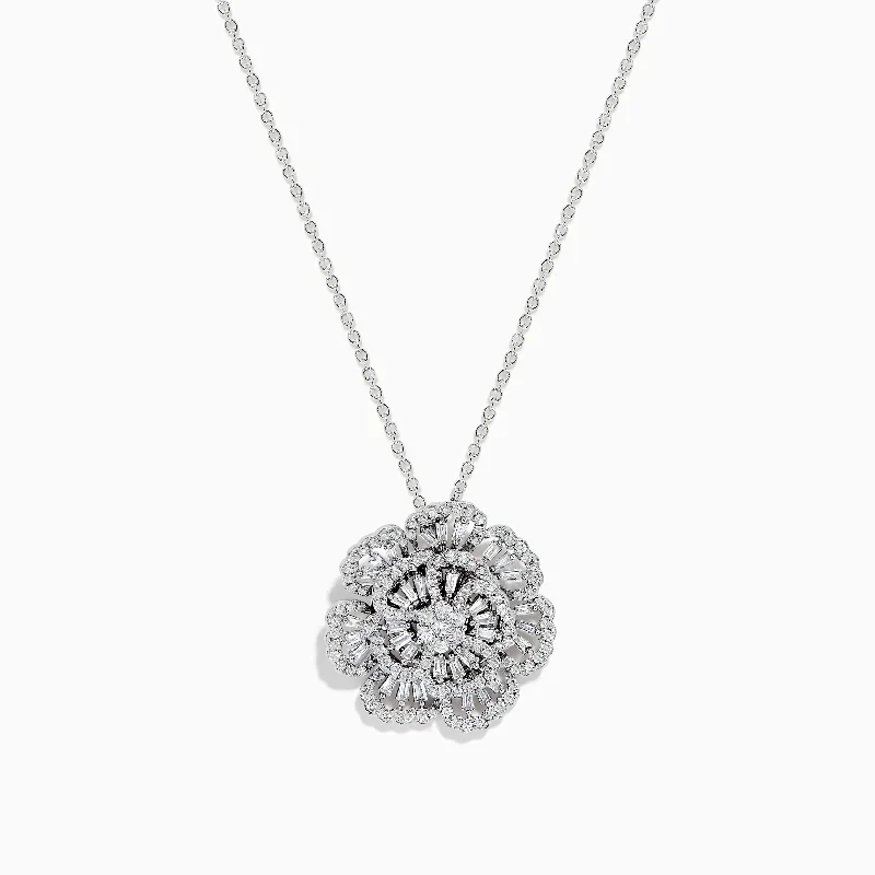 Camera - shaped pendants for photographers​ Pave Classica 14K White Gold Diamond Flower Pendant