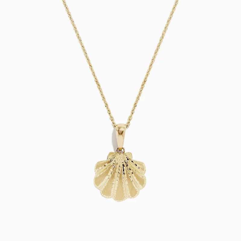 Sterling silver pendants with intricate filigree work​ Seaside 14K Yellow Gold Scallop Shell Pendant