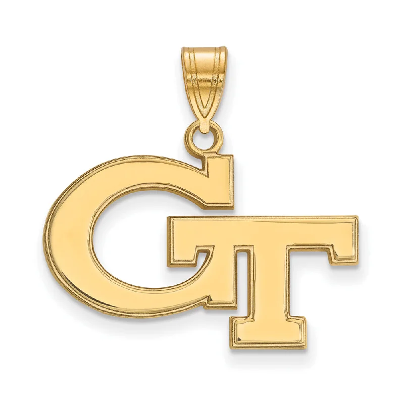 Opal pendants with their unique play of colors​ 14k Gold Plated Silver Georgia Technology Medium 'GT' Pendant