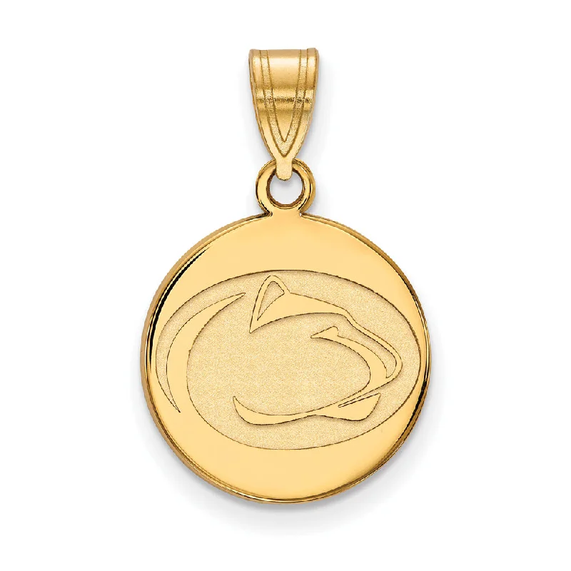 Pendant with a zodiac symbol for personalized astrology - themed jewelry​ 14k Gold Plated Silver Penn State Medium Disc Pendant