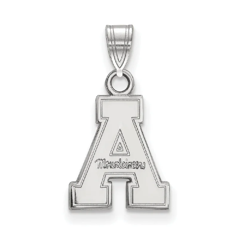 Pendant with a fingerprint - engraved design for a personalized touch​ 14k White Gold Appalachian State Small 'A' Pendant