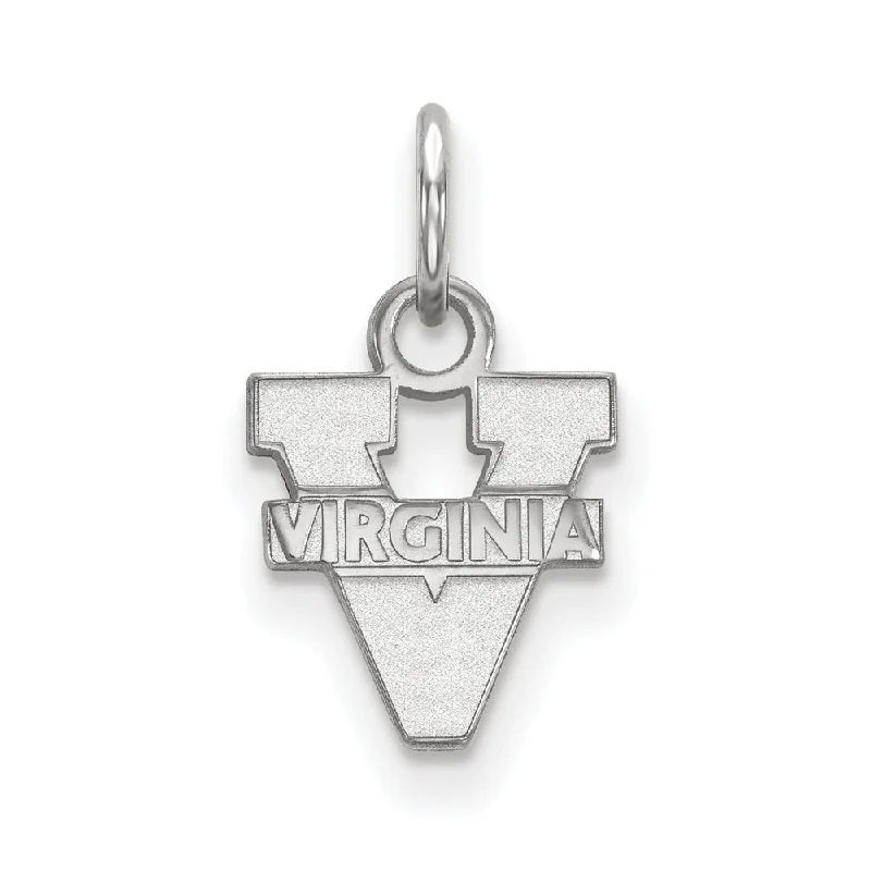 Rose gold pendants with heart - shaped designs for a romantic touch​ 14k White Gold U. of Virginia XS (Tiny) 'V' Logo Charm or Pendant