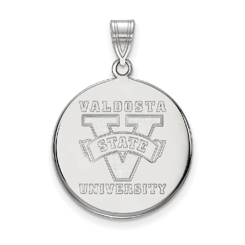 Garnet pendants in deep red tones​ 14k White Gold Valdosta State Large Disc Pendant