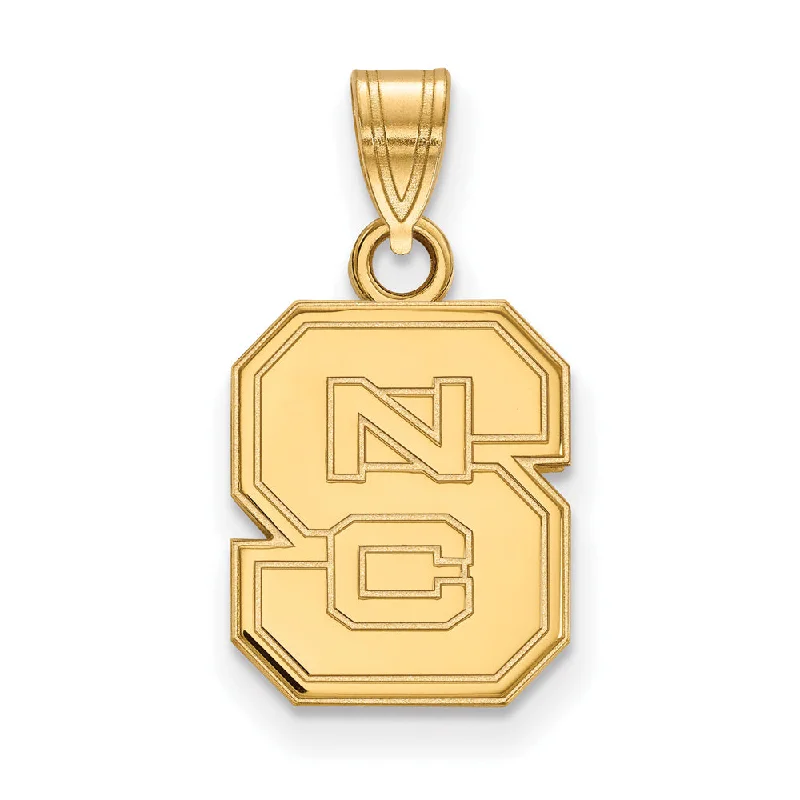 Coffee - cup pendants for coffee addicts​ 14k Yellow Gold North Carolina State Small 'NCS' Pendant