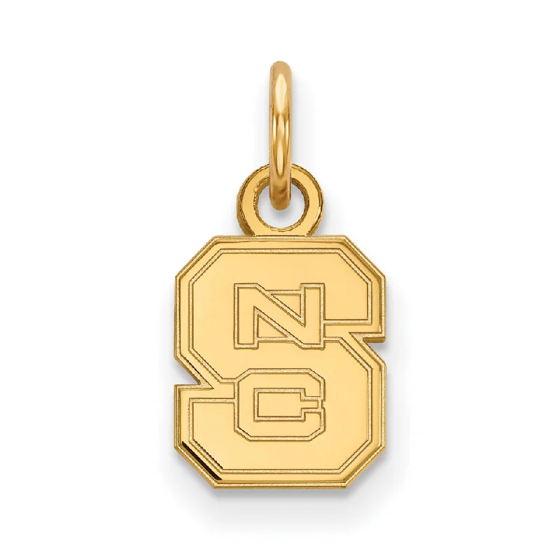 Angel - wing pendants for a spiritual and comforting feel​ 14k Yellow Gold North Carolina State XS (Tiny) 'NCS' Charm or Pendant