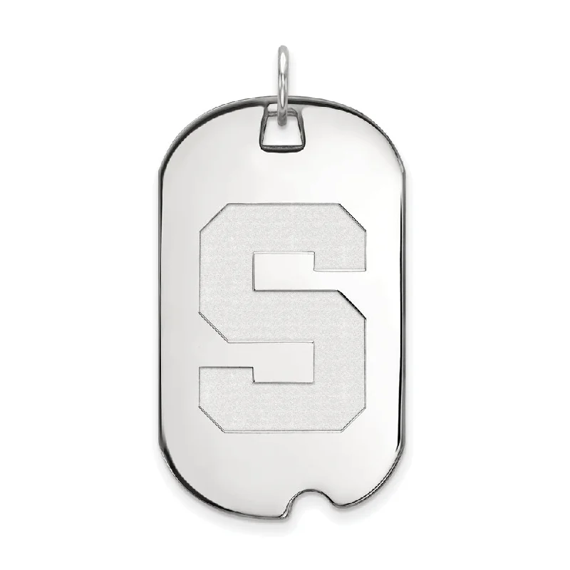Pendant with an adjustable chain length for versatility​ Sterling Silver Michigan State Large Dog Tag Pendant