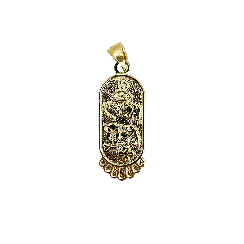 18K Gold - Plated Angel Wing Pendant for a Symbolic and Elegant AccessorySeven Lucky Charms Cartouche Pendant (14K)