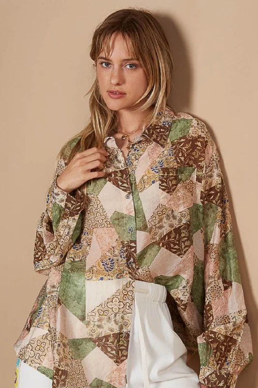 Mesh Bodysuits for a Bold and Edgy Fashion StatementButton-Down Long Sleeve Printed Shirt Mesh Bodysuits for a Bold and Edgy Fashion StatementButton-Down Long Sleeve Printed Shirt