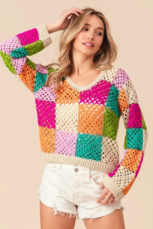 Maternity Bodysuits for Expecting Mothers' ComfortMulti Color Checkered Long Sleeve Knit Top Maternity Bodysuits for Expecting Mothers' ComfortMulti Color Checkered Long Sleeve Knit Top