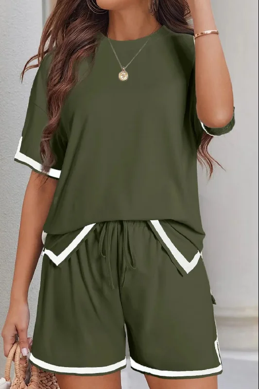 Sleeveless Bodysuits for a Cool and Casual Summer LookRound Neck Half Sleeve Top and Shorts Set Sleeveless Bodysuits for a Cool and Casual Summer LookRound Neck Half Sleeve Top and Shorts Set